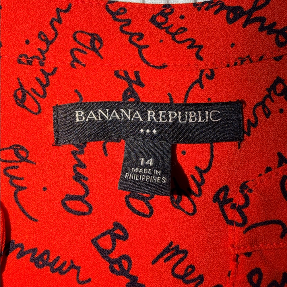 Banana Republic Vibrant Orange Parisian Flair Long Sleeve Dress - Picture 2 of 10